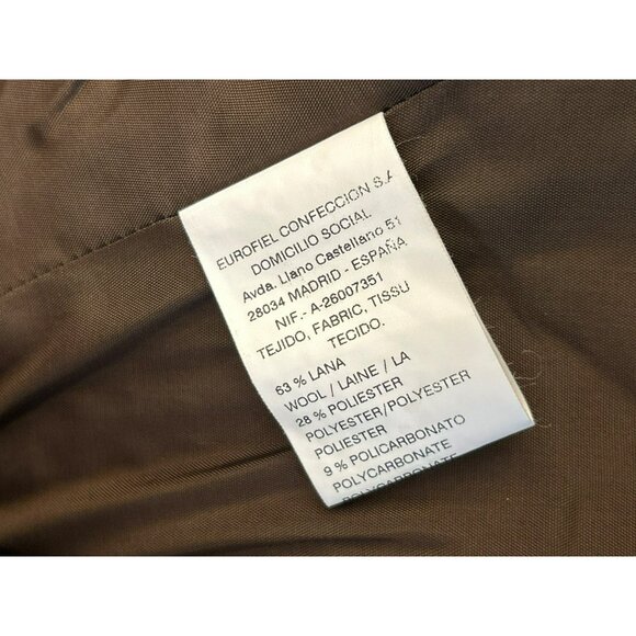 Pedro Del Hierro Red Brown Woven Patterned Mandarin Collar Wool Blend Jacket - Picture 5 of 6